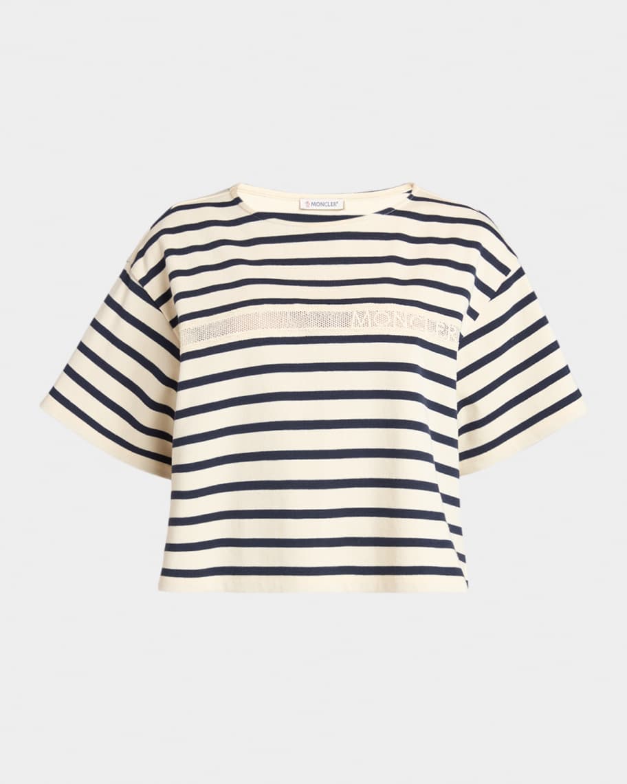 Moncler カットソー Moncler Stripe Short-Sleeve T-Shirt | Neiman Marcus