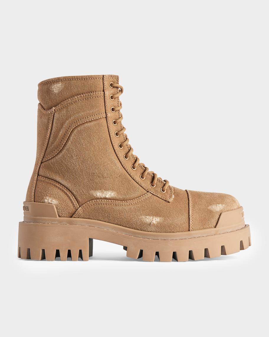 Balenciaga Men's Combat Strike Lace-Up Boots | Neiman Marcus