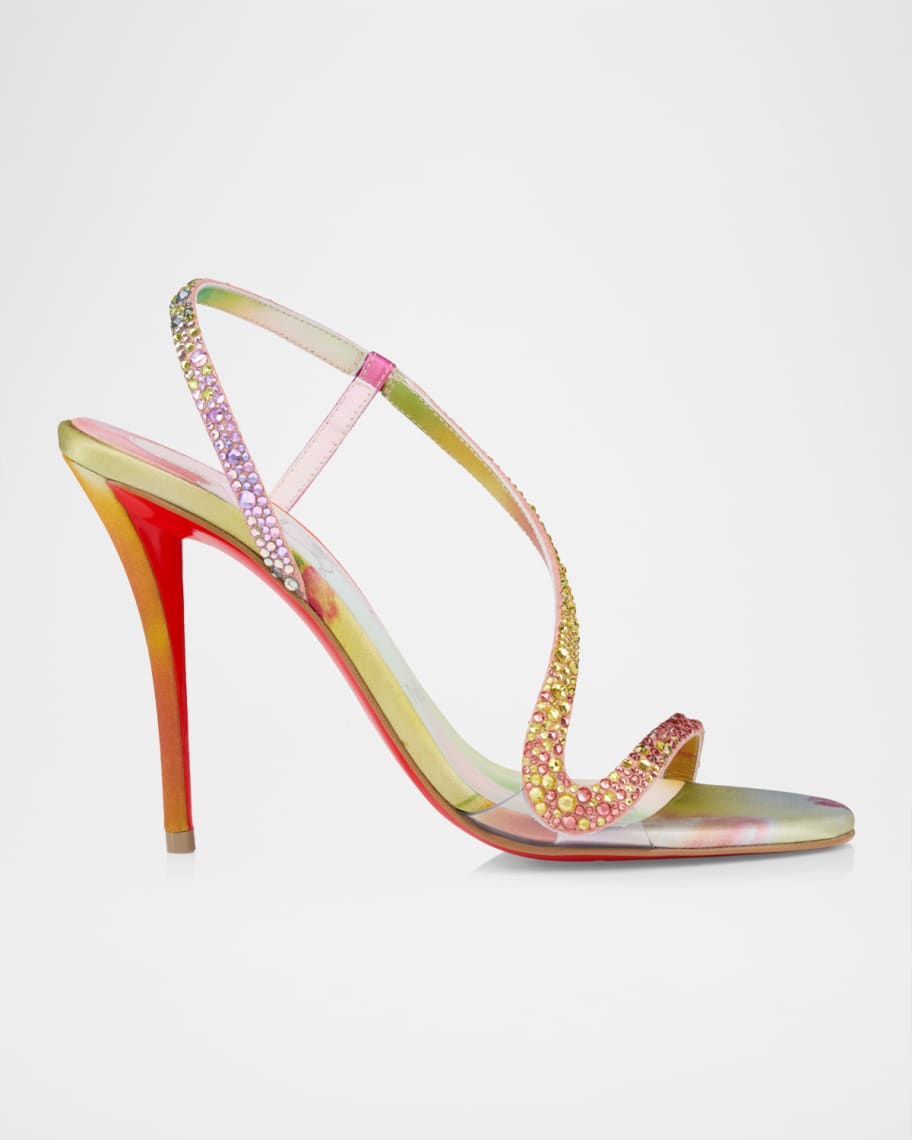 バ*ビ様 週末限定オークション☆セールChristian Louboutin 3 Christian Louboutin 100mm Rosa Z Embellished Floral Satin Sandals