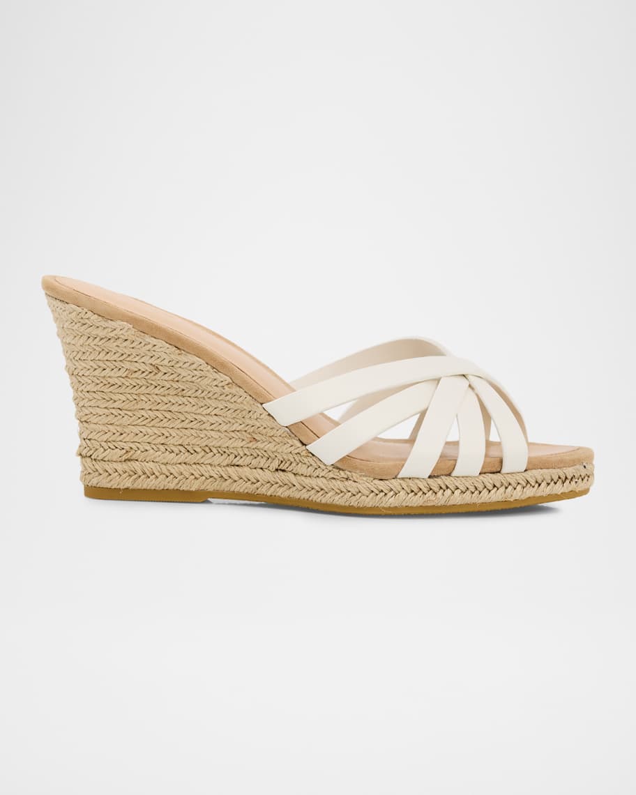 Veronica Beard Phylina Leather Espadrille Wedge Sandals | Neiman