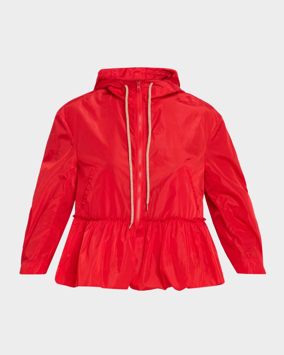 Simone Rocha Ruffle Frill Peplum Track Jacket | Neiman Marcus