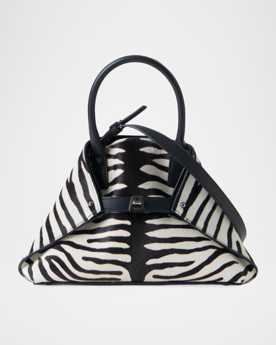 Akris Ai Small Zebra-Print Top-Handle Tote Bag | Neiman Marcus