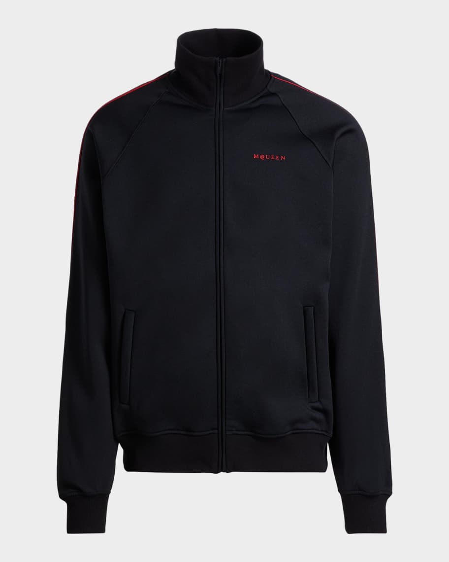 McQueen Men's Logo Cotton-Blend Track Jacket | Neiman Marcus