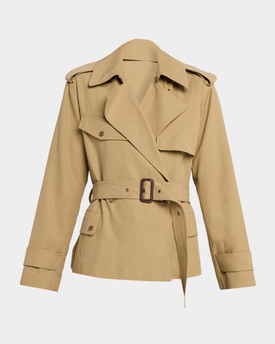 PAIGE Orsina Cropped Trench Coat | Neiman Marcus