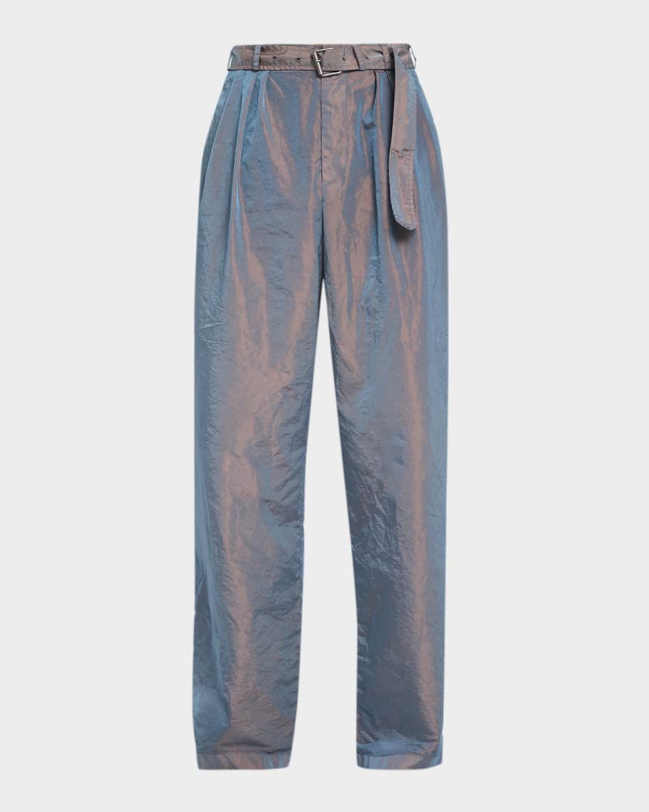 Dries Van Noten Men's Preaches Nylon Blend Belted Wide-Leg Pants