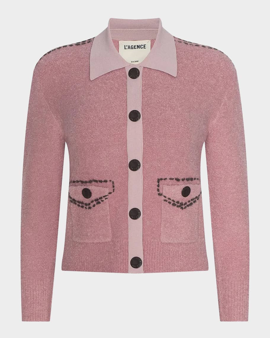 L'Agence Poetry Stitch Boucle Cardigan | Neiman Marcus