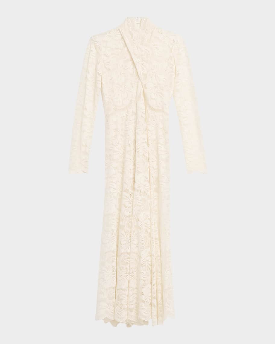 Rabanne Layered Lace Maxi Dress | Neiman Marcus