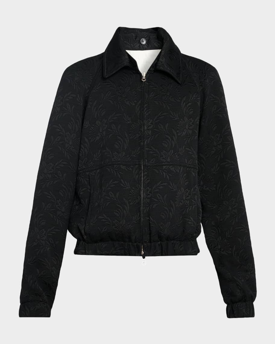 Dries Van Noten Men's Vinnys Floral Jacquard Full-Zip Jacket
