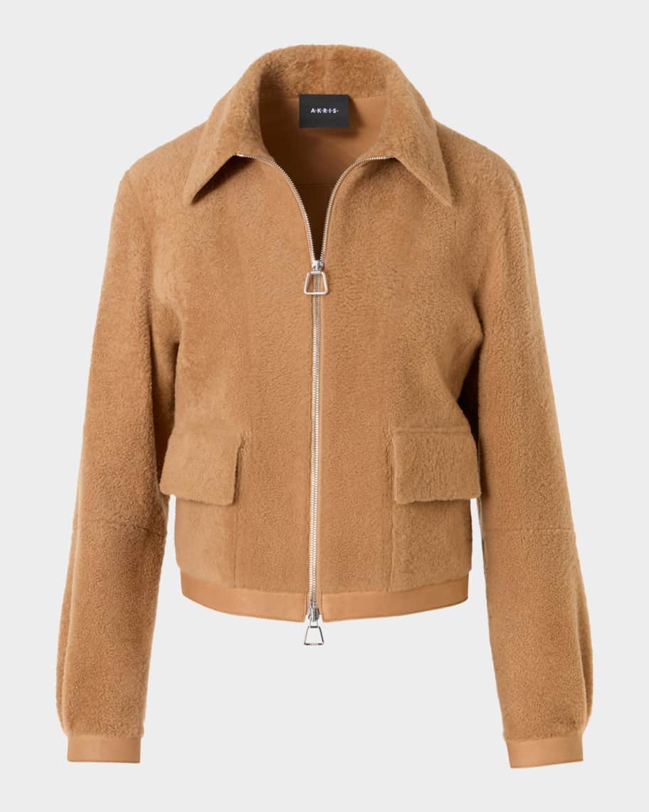 Akris Sady Lamb Shearling Short Jacket | Neiman Marcus