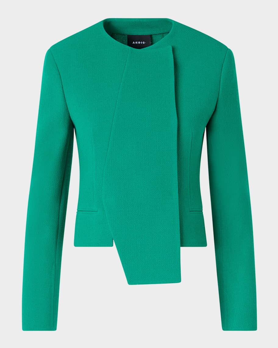 Akris Hemilio Asymmetric Double-Faced Wool Jacket | Neiman Marcus