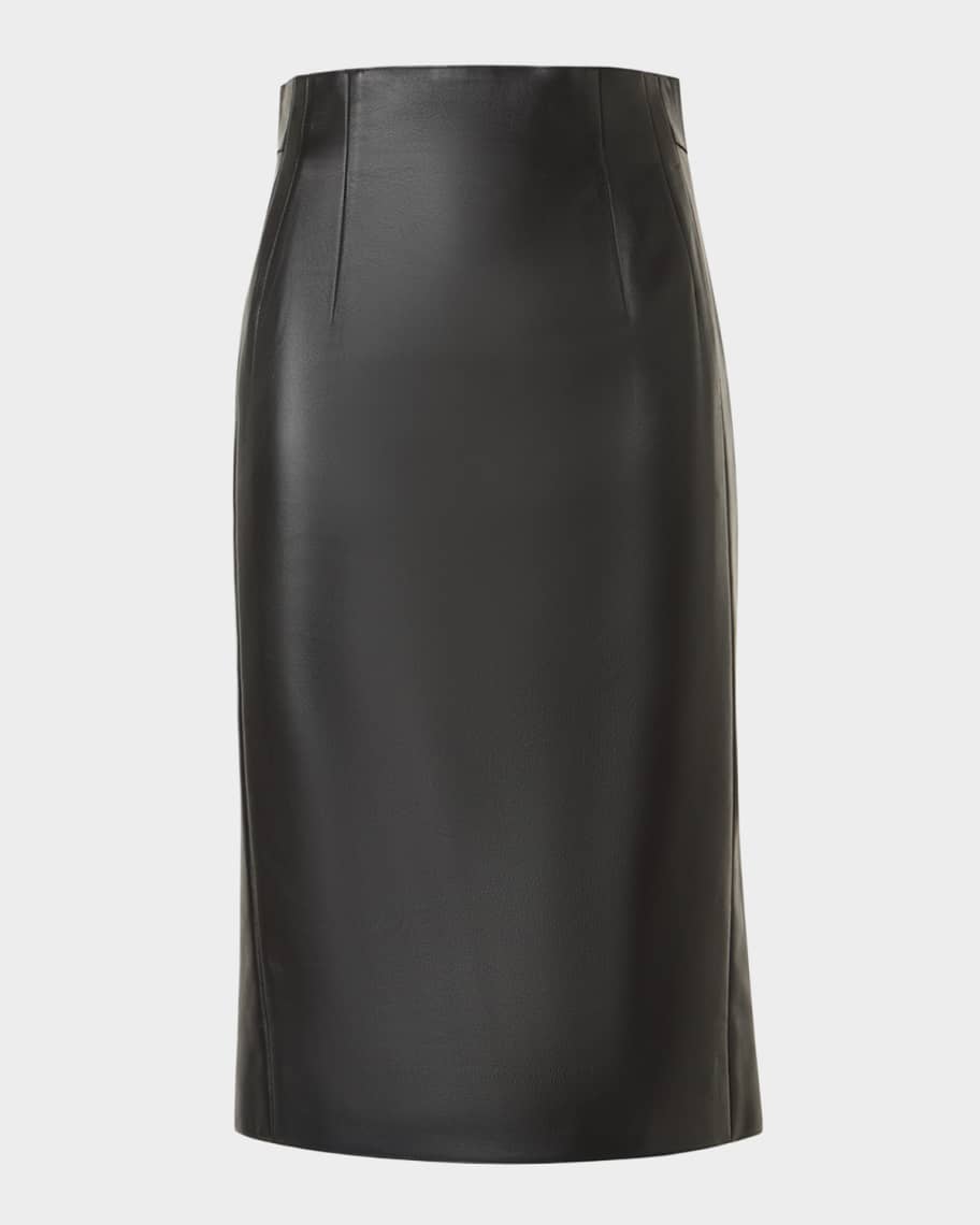 Akris Lamb Nappa Leather Pencil Skirt | Neiman Marcus
