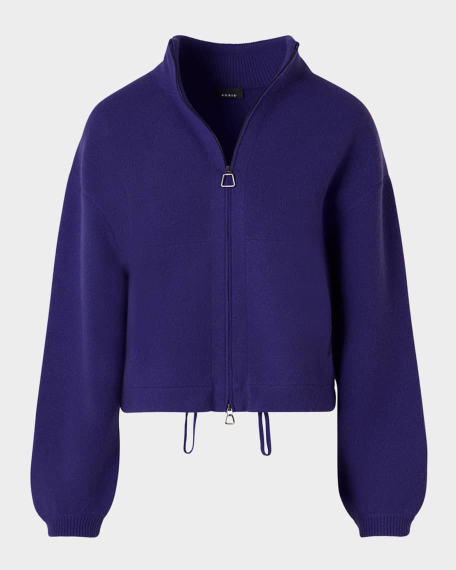 AKRIS アクリス ジップアップニットカーディガン size36 綿100% Akris Cashmere Pique Zipped Short Cardigan | Neiman Marcus