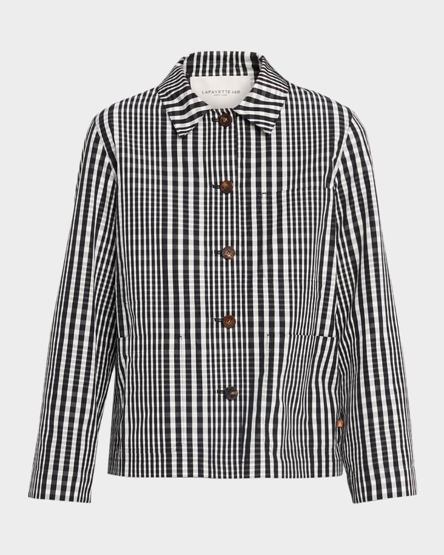 LAFAYETTE  New York 148 ジャケット　米国購入　新品タグ付 Lafayette 148 New York Gingham-Print Cotton Jacket | Neiman Marcus