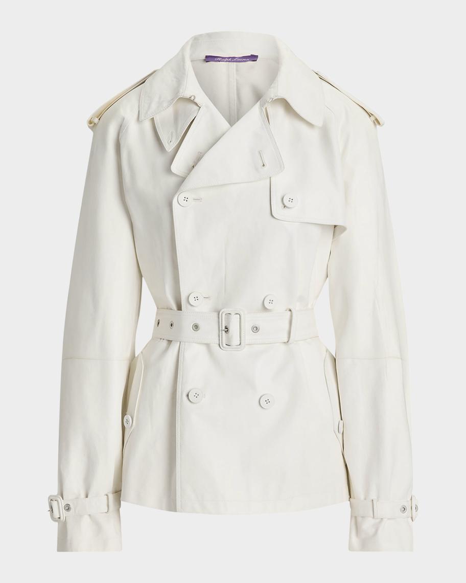 Ralph Lauren Collection Maiven Lambskin Cropped Trench Coat