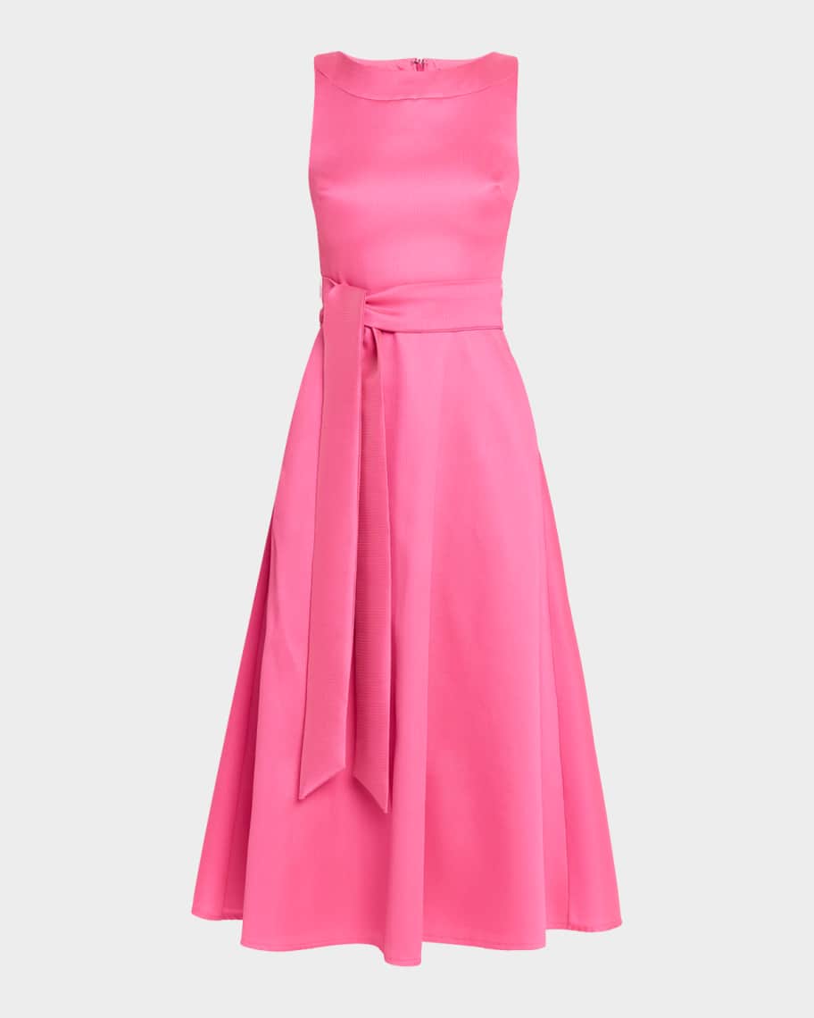Badgley Mischka Women's Textured Gazar Midi-Dress - Magenta - Size 0