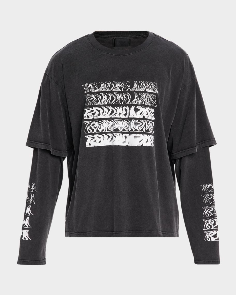 RTA Men's Double Layer Long-Sleeve Graphic T-Shirt | Neiman Marcus