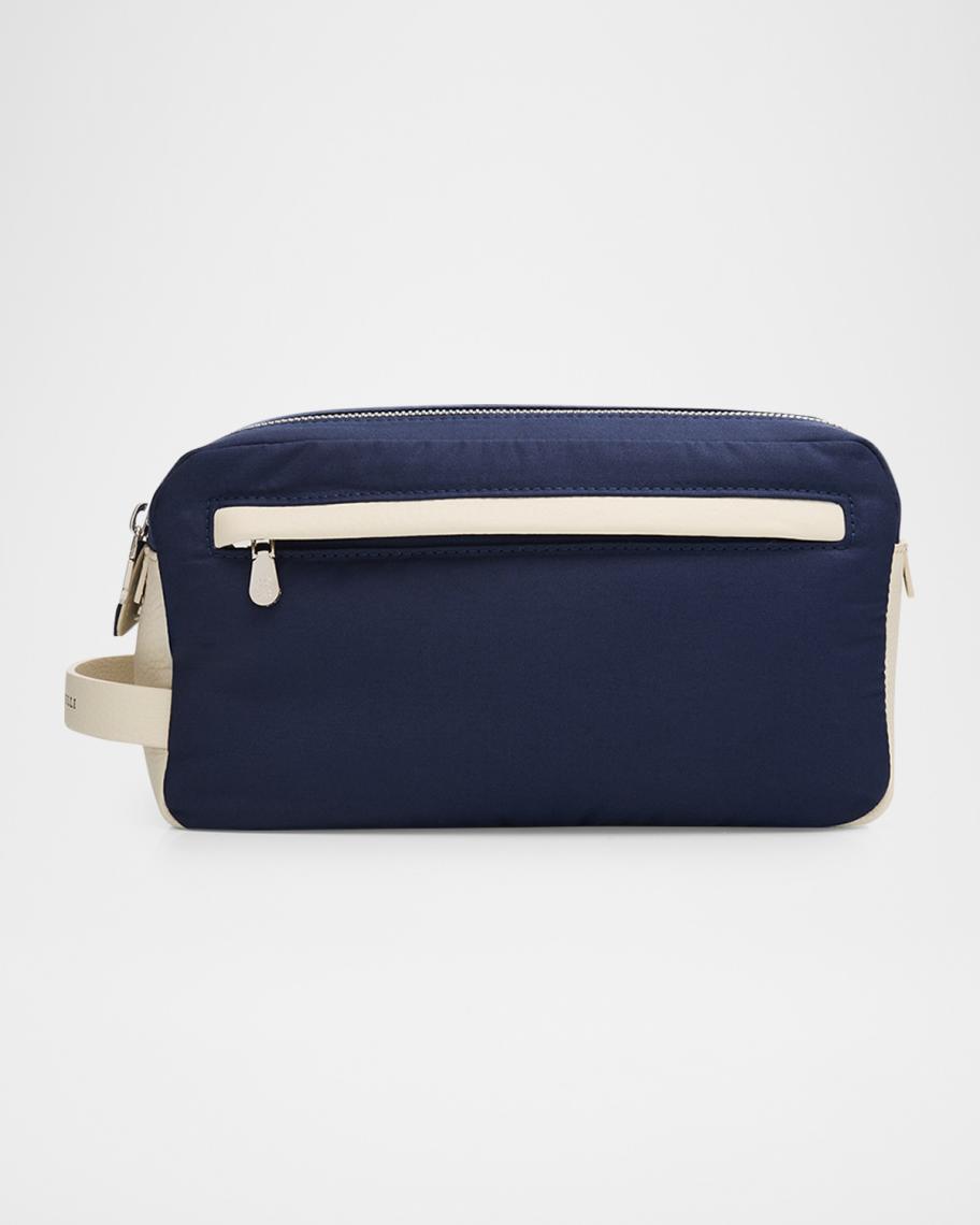 Brunello Cucinelli Men's Leather Double-Zip Toiletry Bag | Neiman