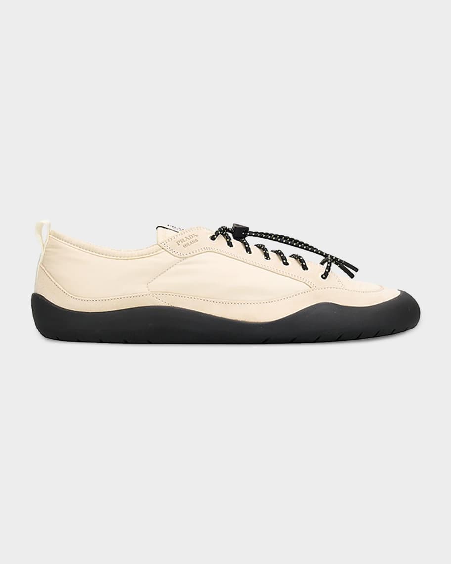 Prada Men's Speedrock Re-Nylon and Suede Sneakers | Neiman Marcus