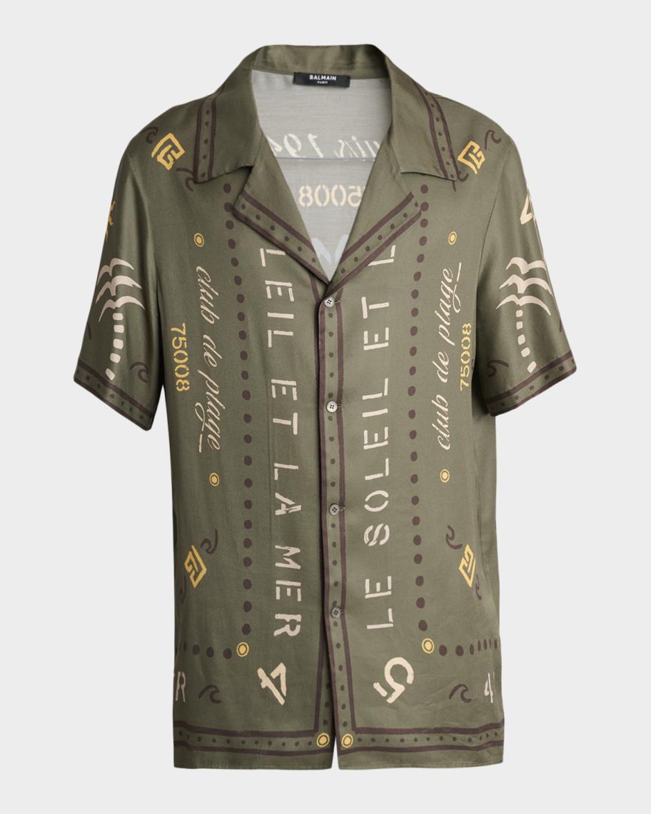 Balmain Men's Balmain Club 45 Short-Sleeve Shirt | Neiman Marcus