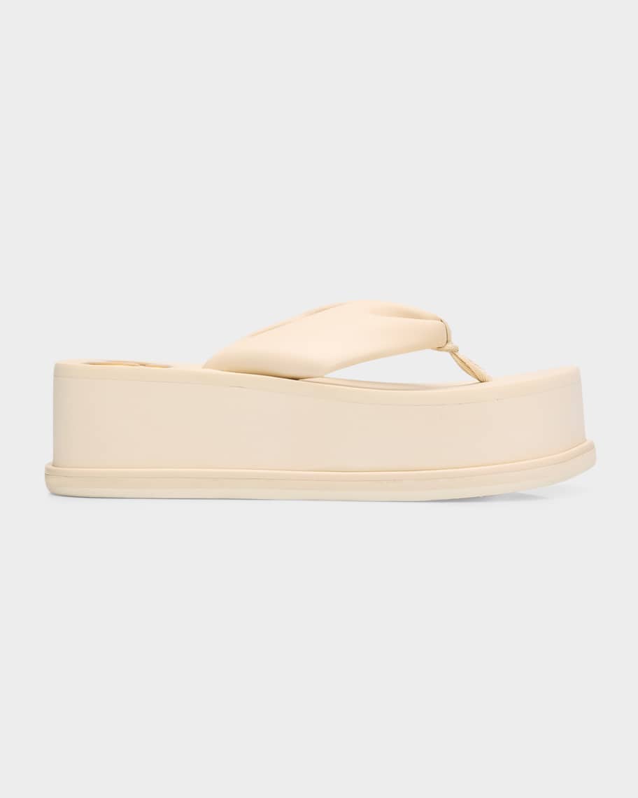 Cult Gaia CG Leather Platform Thong Sandals | Neiman Marcus