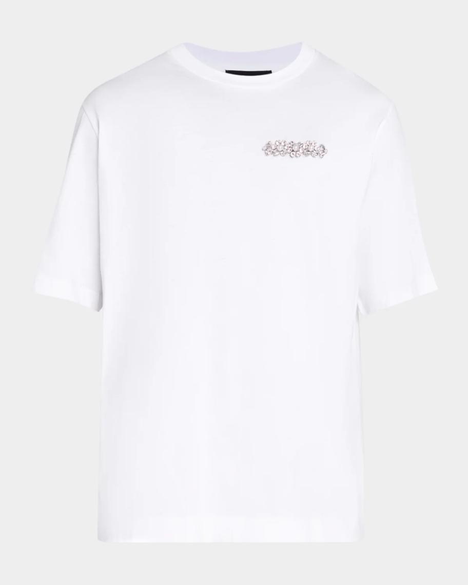 Simone Rocha Men's Boxy Fit Crystal-Embellishment T-Shirt | Neiman