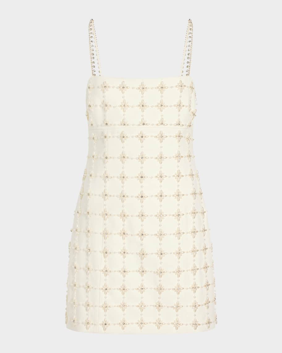 iris caged mini dress Damson Madder Iris Sleeveless Embroidered Mini Dress