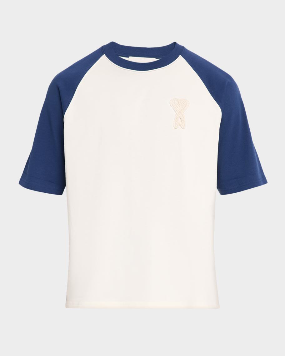 Ami Paris Boxy Crochet Ami De Coeur Raglan T-Shirt | Neiman Marcus