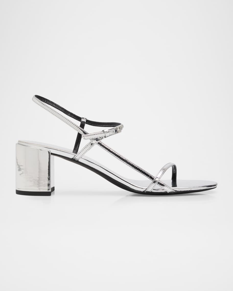 Tory Burch 55mm Gigi Metallic Block-Heel Sandals | Neiman Marcus