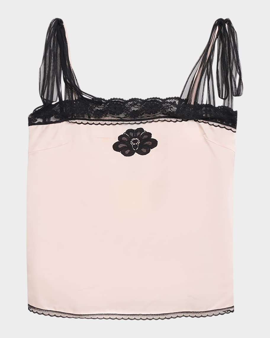 Marc Jacobs Ribbon-Strap Satin Tank Top | Neiman Marcus