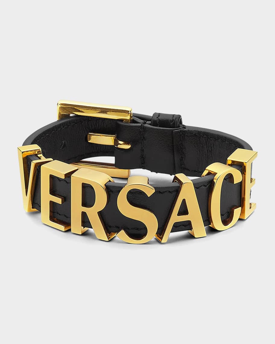 楽天最安値に挑戦】 VERSACE ライオンヘッドブレスレット 黒/金