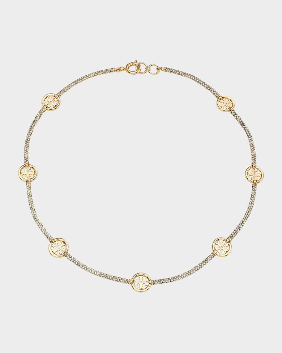 Tory Burch Miller 18K-Gold-Plated & Crystal Logo Station