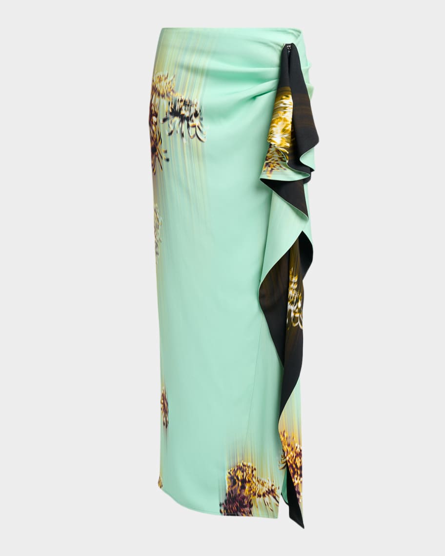 Proenza Schouler Cella Printed Double Crepe Skirt | Neiman Marcus