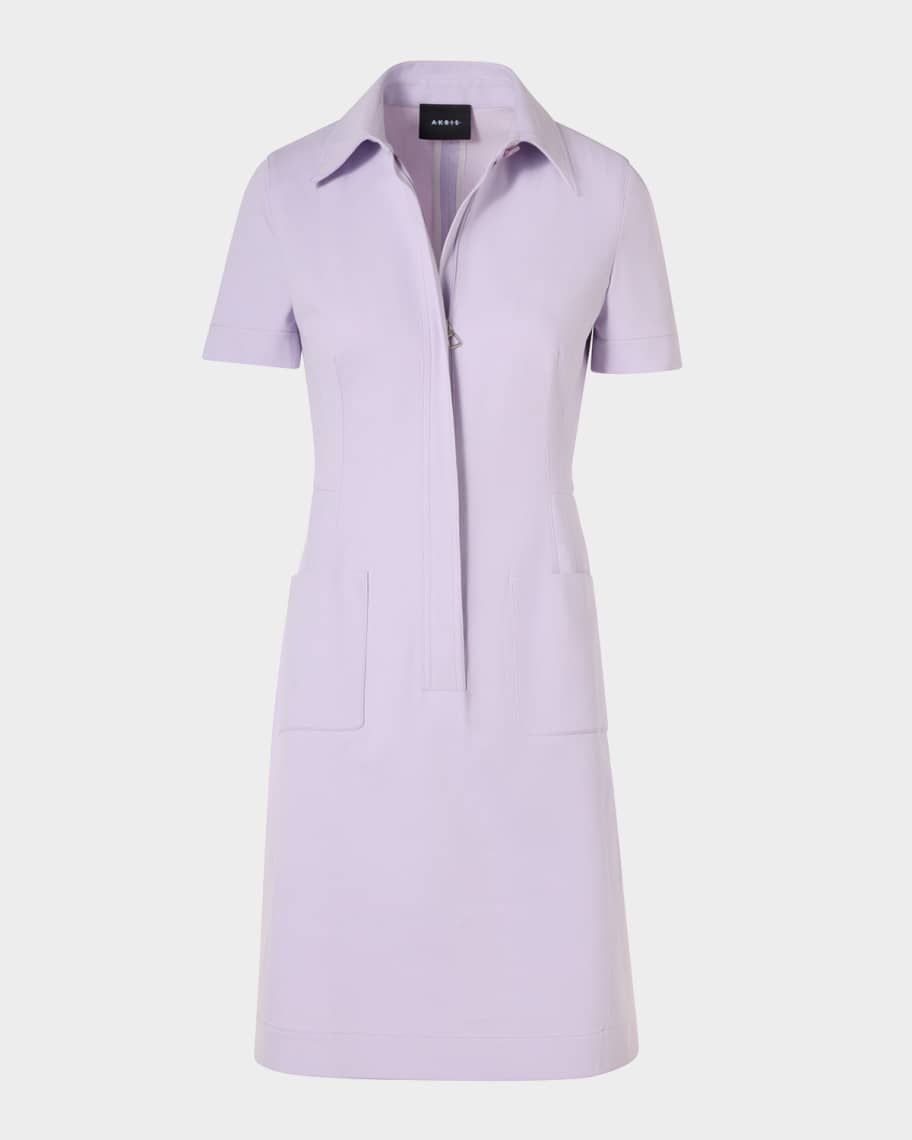 white christmas dresses Short Denim Dress with Polo Collar – Akris Inc