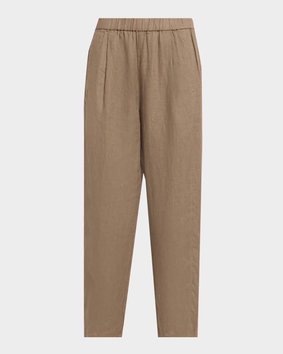 Eileen Fisher Cropped Organic Linen Lantern Pants | Neiman Marcus