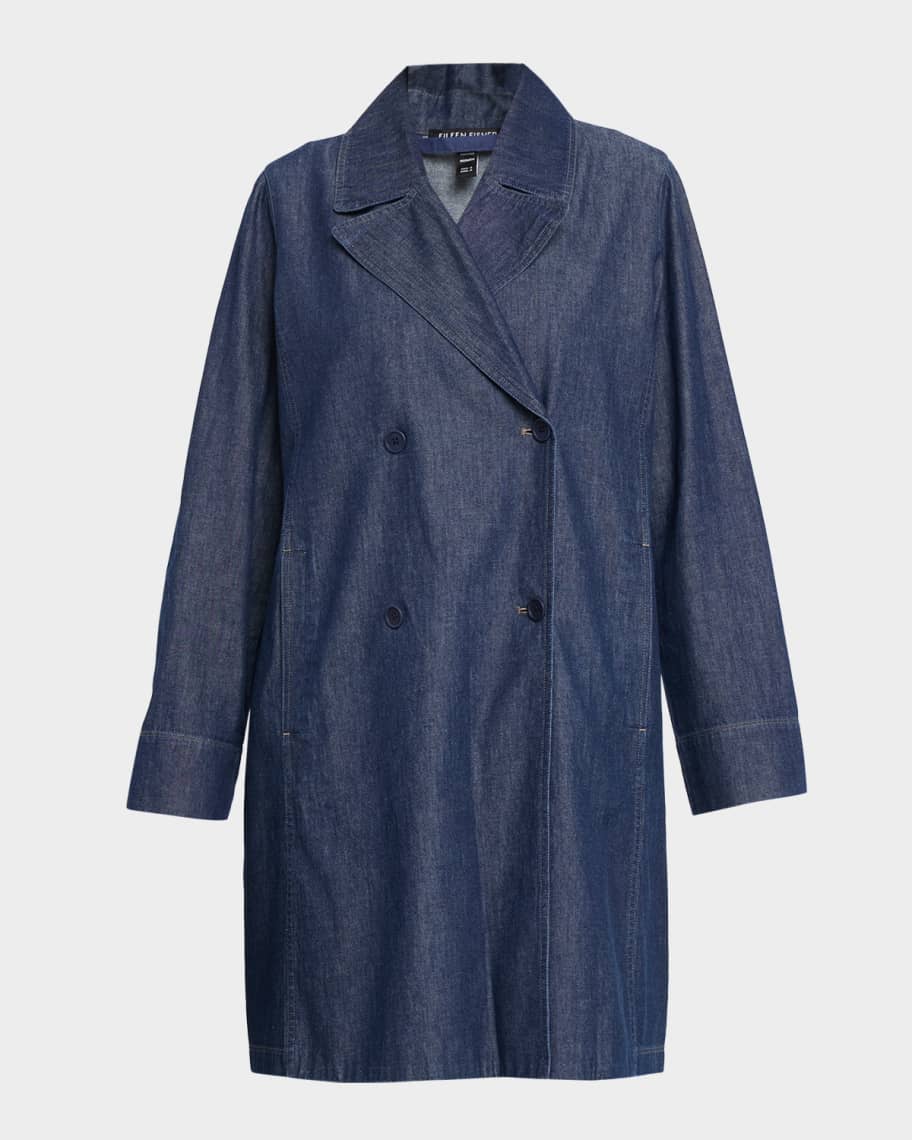 【新品・紙タグ付】museで購入・FRANK&EILEENのEILEEN Eileen Fisher Organic Cotton Denim Trench Coat | Neiman Marcus