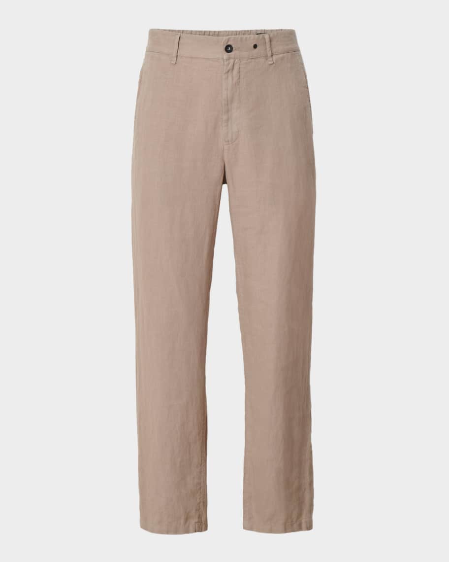 Rag & Bone Men's Evan Stretch-Waistband Linen Trousers | Neiman Marcus
