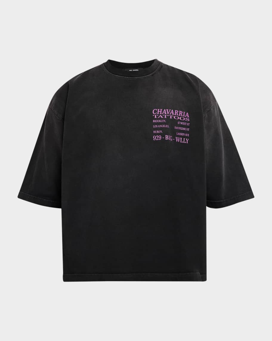 Willy Chavarria Men's Chavarria Tattoos Cotton Boxy Fit T-Shirt