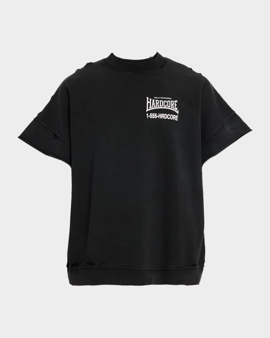 Willy Chavarria Men's Hardcore Cotton Distressed T-Shirt | Neiman