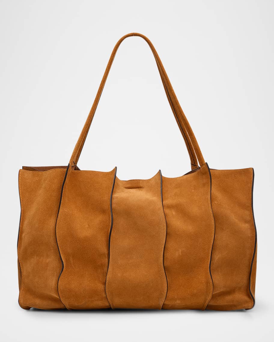 Ulla Johnson Adria Large Wavy Suede Tote Bag | Neiman Marcus