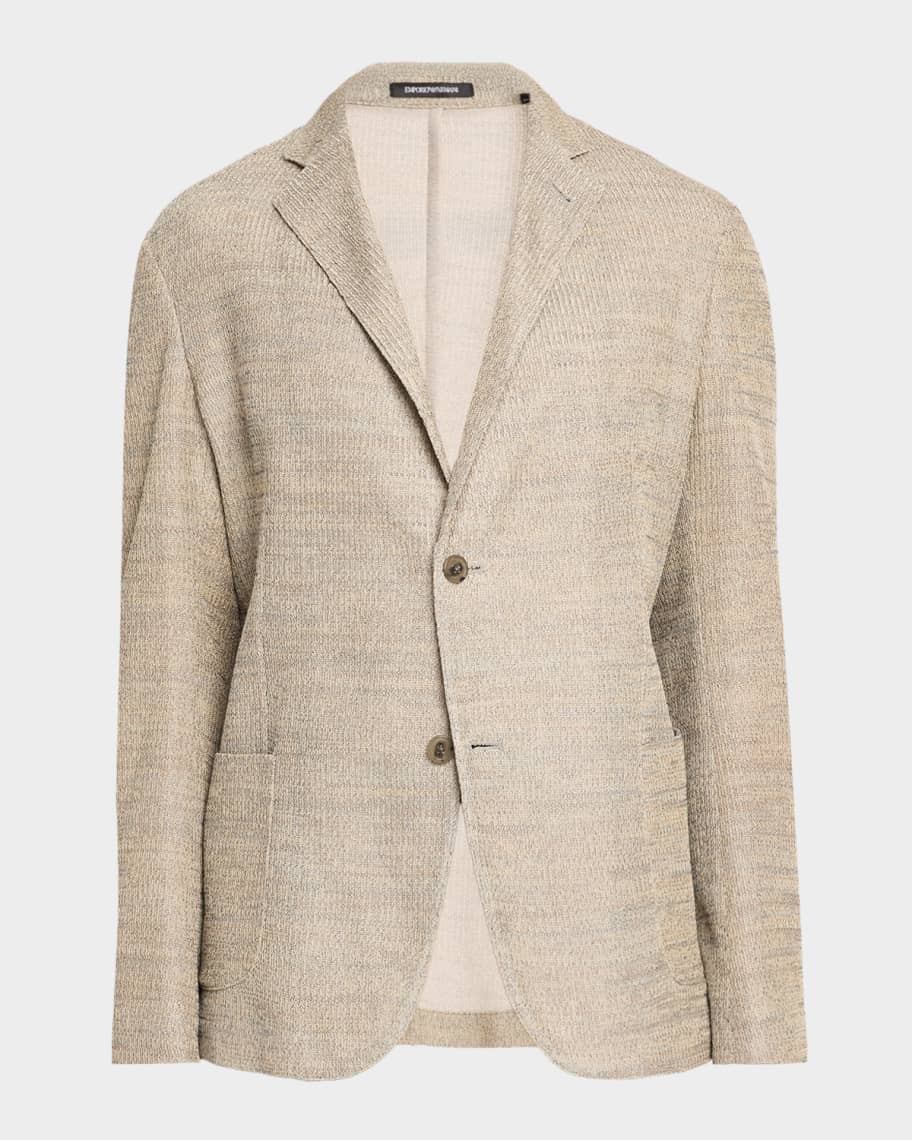 Emporio Armani Men's Cotton Textured Knit Blazer | Neiman Marcus