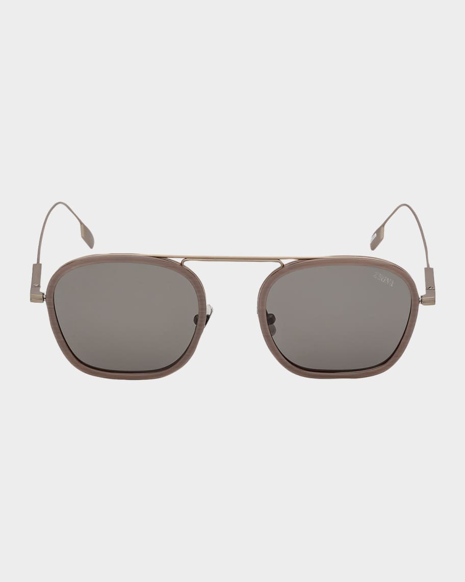 ZEGNA Orizzonte I Titanium Aviator Sunglasses | Neiman Marcus