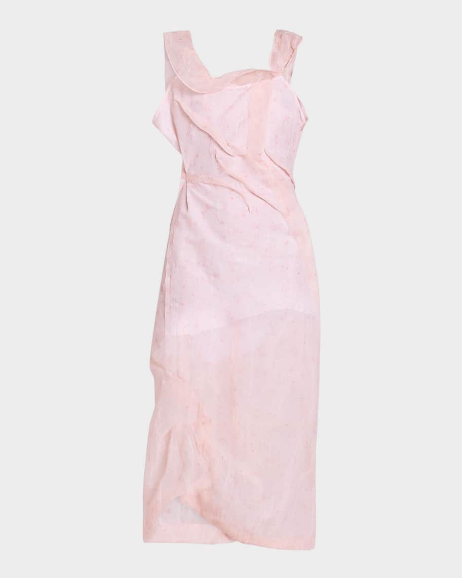 open lace back dress Pink Floral Lace-Up Cotton Dress – Countryside Fairytale Romance Ivory / Xs main image 1