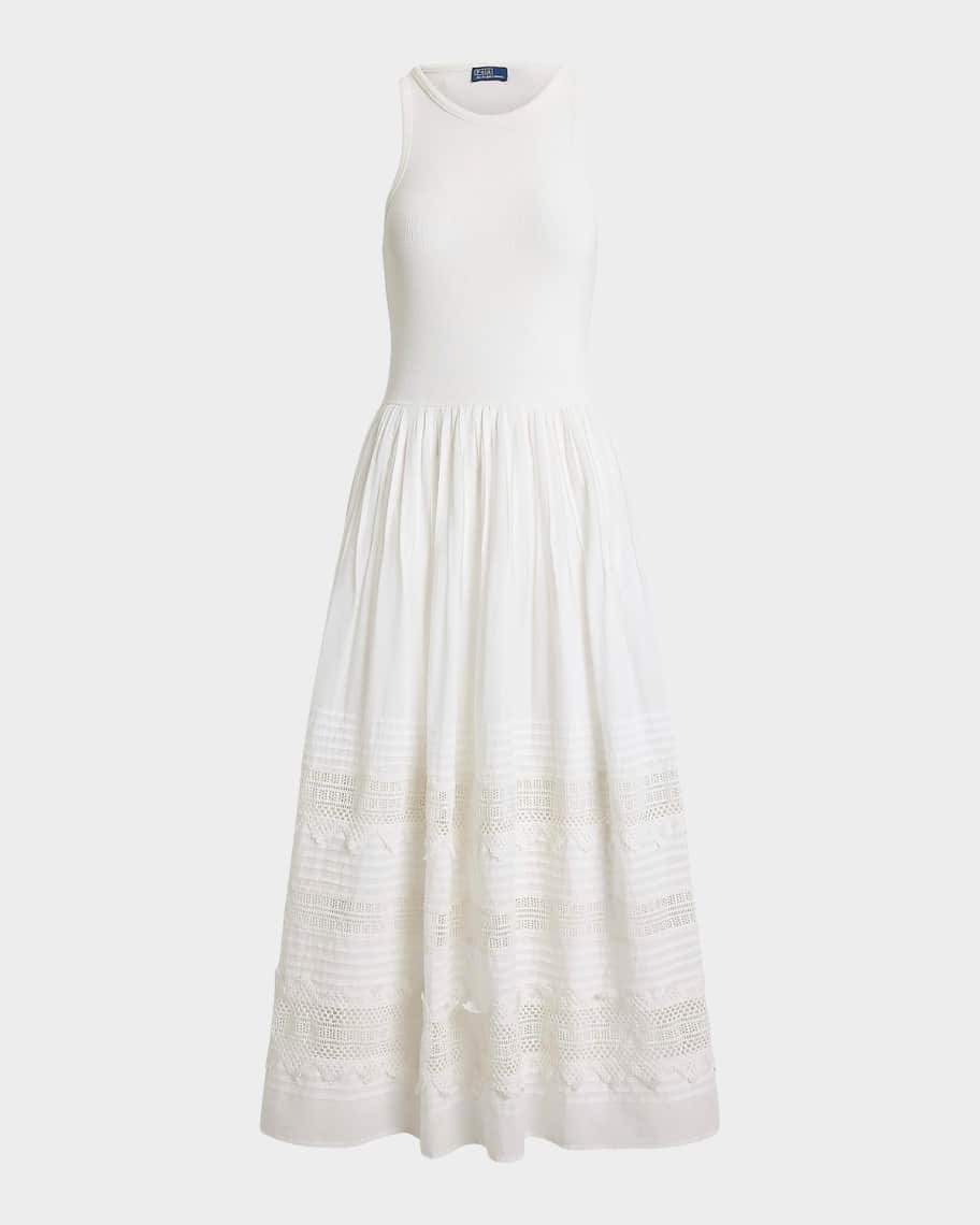 Polo Ralph Lauren Lace-Trim Tank Midi Dress | Neiman Marcus