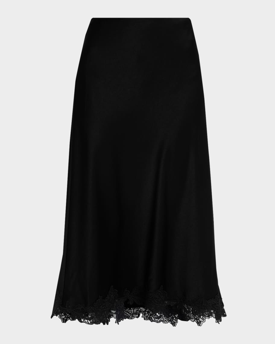 Kobi Halperin Brooks Lace-Trim Midi Skirt | Neiman Marcus