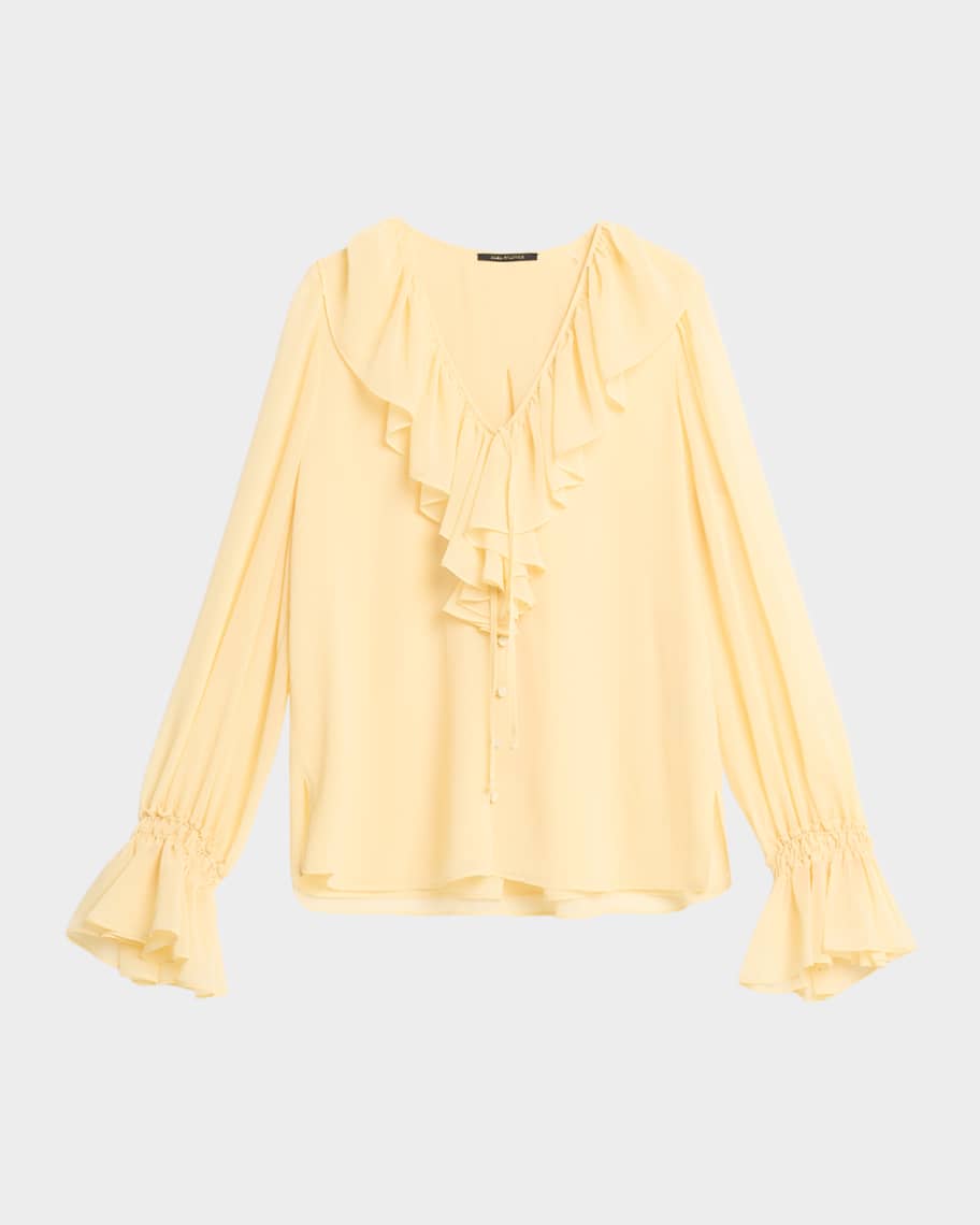 Kobi Halperin Joslyn Ruffle Chiffon Blouse | Neiman Marcus