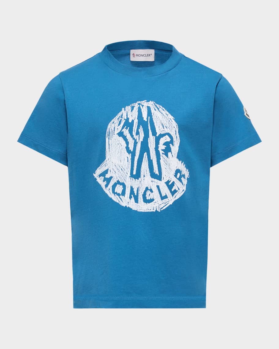 トップス MONCLER KIDS T-SHIRT Moncler Boy's Logo-Print Cotton Jersey T-Shirt, Size 12-14