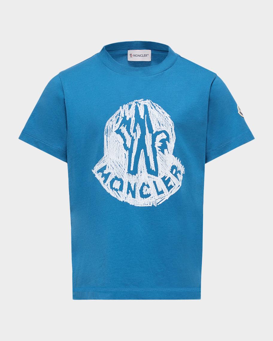 Moncler Boy's Logo-Print Cotton Jersey T-Shirt, Size 4-6 | Neiman