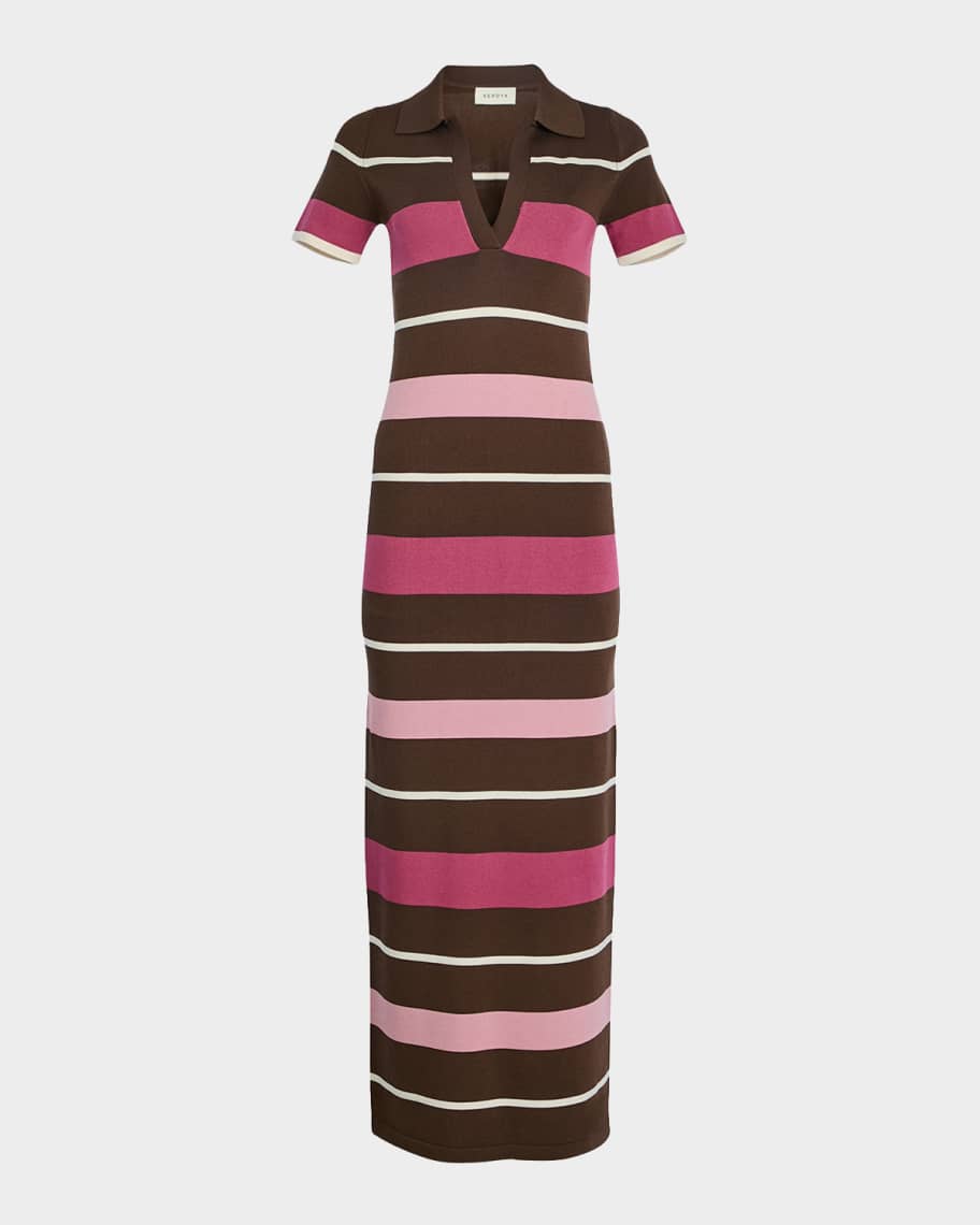 Seroya Sam Striped Knit Maxi Dress, Women's, L, Casual & Work Dresses Maxi Dresses