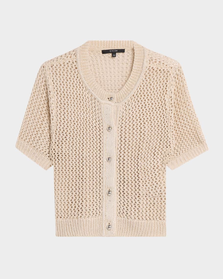 Toccin Janice Sequined Crochet Cardigan | Neiman Marcus
