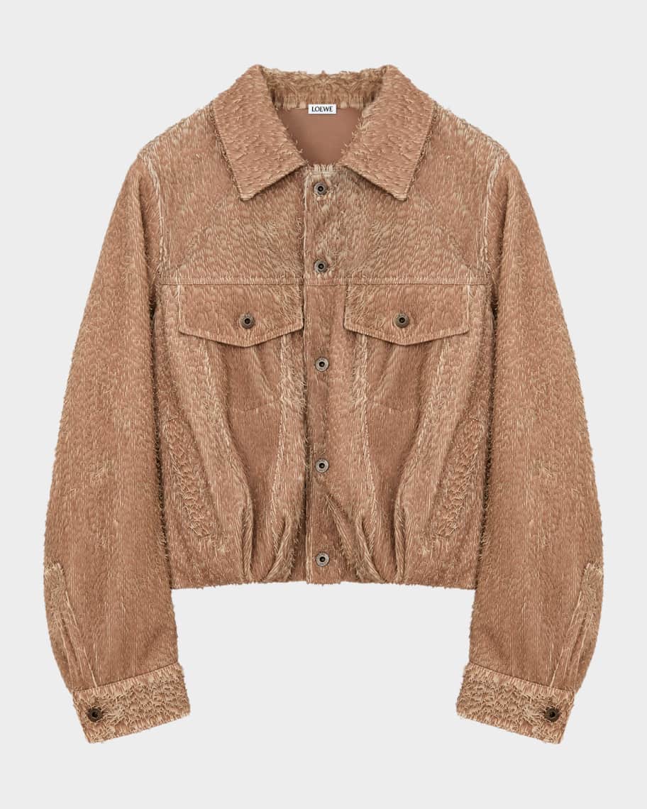 Loewe Fringed Leather Balloon Jacket | Neiman Marcus